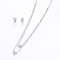 Tarnish Resistant 304 Stainless Steel Jewelry Sets, Stud Earrings and Pendant Tiered Necklaces, Heart, Stainless Steel Color, Necklace: 18.1 inch(46cm), 1.5mm, Stud Earrings: 7x8x1.2mm, Pin: 0.8mm