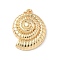 Brass Pendants, with Jump Ring, Spiral Shell Shape, Lead Free & Cadmium Free, Long-Lasting Plated, Rack Plating, Real 18K Gold Plated, 27x21x7mm, Hole: 3.4mm