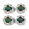 Two Tone Glass Mood Beads, Temperature Sensing Color Changing Beads, Flower, Clear, 12x12x5mm, Hole: 1.2mm