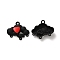 Alloy Chandelier Component Links, Spray Painted, Lead Free & Cadmium Free, Cloud with Heart, Black, 19x21x4.5mm, Hole: 1.8mm