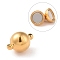 304 Stainless Steel Magnetic Clasps with Loops, Ion Plating (IP), Round, Golden, 15x10mm, Hole: 1mm
