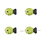 Handmade Lampwork Beads, Fish with Evil Eye Pattern, Yellow Green, 20x12mm, Hole: 2mm, about 1pc/bag
