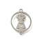 201 Stainless Steel Laser Cut Connector Charms, Ring with Religion Virgin Links, Stainless Steel Color, 19x15x1mm, Hole: 1.4mm