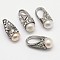 316L Surgical Stainless Steel Pendants, with Natural Cultured Freshwater Pearl Beads and Cubic Zirconia, teardrop, Mixed Style, Mixed Color, 17~18x8~9mm, Hole: 7~10x5mm, Mixed Color, 17~18x8~9mm, Hole: 7~10x5mm