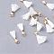 Polycotton(Polyester Cotton) Tassel Pendant Decorations, with Unwelded Iron Jump Rings, Golden, White, 10~16x2mm, Hole: 1.5mm