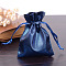 Rectangle Cloth Bags, with Drawstring, Dark Blue, 9x6.5cm