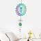 Stainless Steel 3D Wind Spinners, Glass Teardrop Charm Wind Chime for Outdoor Yard Garden Patio Hanging Decoration, Owl, 300x100mm