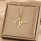 304 Stainless Steel Heart Initial Pendant Necklaces for Women Men, Golden, Letter T, 15.75~17.72 inch(40~45cm)