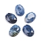 Natural Sodalite Cabochons, Oval, Faceted, 14~14.5x10x4.5mm