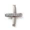 Brass Micro Pave Cubic Zirconia Pendants, Golden, Cross, 18x13.5x5mm, Hole: 1.5mm