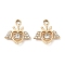 Alloy Rhinestone Pendants, Wing, 20x19x4mm, Hole: 2.5mm