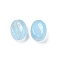 Transparent Glass Beads, Coffee Bean, Baking Paint, Sky Blue, 11x8.5x6.5mm, Hole: 1mm