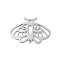 Non-Tarnish 304 Stainless Steel Pendants, Laser Cut, Hollow Moth Charm, Stainless Steel Color, 20x30x1mm, Hole: 1.5x2mm