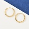 Brass Textured Hoop Earrings, Round Ring, Lead Free & Cadmium Free, Real 24K Gold Plated, 14x2mm