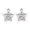 304 Stainless Steel Pendants, Star Charm, Anti-Tarnish, Stainless Steel Color, 18.5x16x2mm, Hole: 2mm