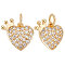Beebeecraft 1 Box 8Pcs Cubic Zirconia Heart Charms Clear CZ Stone Heart Pendant Charms with Crown and Jump Ring for DIY Necklace Bracelet Earring Jewelry Making