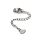 304 Stainless Steel Chain Extender, Heart, with Clasps & Charm, Stainless Steel Color, 71mm, Hole: 2.5mm