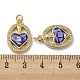 Латунные микро проложить кубического циркония подвески KK-H457-01G-01-3