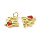 Подвески из латуни с покрытием из эмали KK-C008-18G-02-3