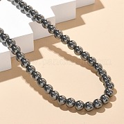 Ожерелья из синтетических немагнитных гематитовых бусин диаметром 6 мм NJEW-R020-10