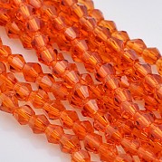 Граненые двухконусные стеклянные бусины EGLA-P017-3mm-06
