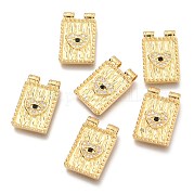 Подвески из латуни с прозрачным микропейвом и черным фианитом ZIRC-O036-54G
