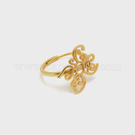 Основание из латуни с открытыми регулируемыми кольцами KK-WH0077-06G-1