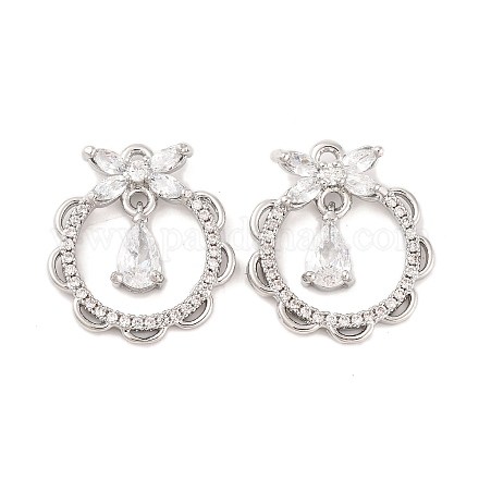 Латунные микропаве прозрачные подвески с фианитом KK-S389-08P-1