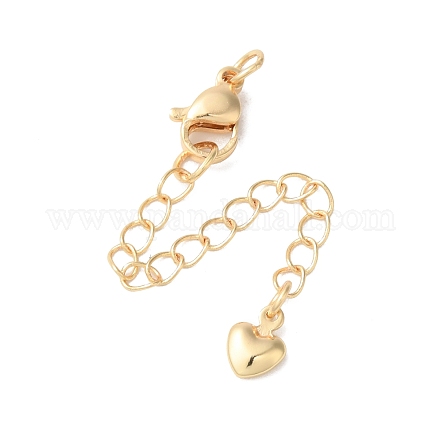Латунные концы стойки с цепочкой и застежками-карабами KK-F873-05LG-1