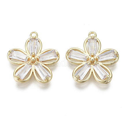 Латунные микропаве прозрачные подвески с фианитом KK-S348-538-NF-1
