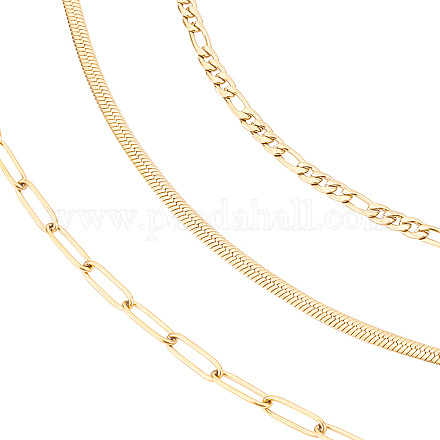 3 шт. 3 стиля цепочек из нержавеющей стали 304 STAS-SC0002-76G-1