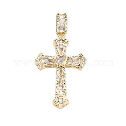 Подвески из латуни с прозрачным фианитом KK-U009-06B-G-1