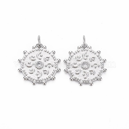 Латунные микропаве прозрачные подвески с фианитом KK-S356-736-1