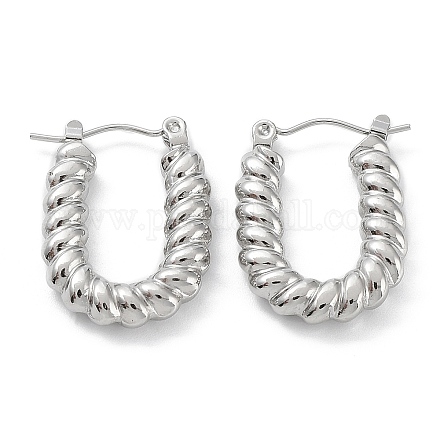 Овальные серьги-кольца из нержавеющей стали 304 EJEW-K243-13P-1