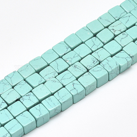 Синтетических нитей бирюзовые бусы G-S357-G16-1