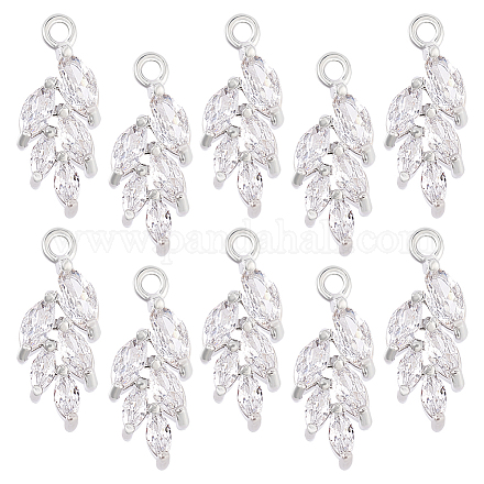 10 шт. латунные подвески с кубическим цирконием KK-BC0013-18-1