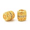 Brass Micro Pave Cubic Zirconia European Beads, Large Hole Beads, Barrel, Rack Plating, Cadmium Free & Lead Free, Long-Lasting Plated, Golden, Misty Rose, 10x9mm, Hole: 5mm