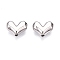 Rack Plating Alloy Beads, Cadmium Free & Nickel Free & Lead Free, Heart, Platinum, 9x12x5mm, Hole: 1.8mm