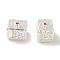 Rack Plating Brass Pave Clear Cubic Zirconia Beads, Cadmium Free & Lead Free, Rectangle, Silver, 11.5x9x10mm, Hole: 2mm