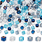 400Pcs 5 Colors Electroplate Glass Beads, Faceted, Cube, Mixed Color, 4x4x4mm, 80pcs/color