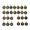 PVD Vacuum Plating 304 Stainless Steel Pendants, with Acrylic, Flat Round with Letter, Golden, Letter A~Z, 18x16x1.5mm, Hole: 3x6mm