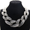 Frosted Acrylic Chunky Twisted Chain Necklacs for Women, with Metal Clasps, Golden, Light Grey, 19.69 inch(50cm)