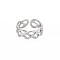 Non-Tarnish 304 Stainless Steel Rhombus Hollow Open Cuff Ring for Women, Stainless Steel Color, US Size 6 3/4(17.1mm)