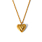 Stainless Steel Pendant Fashion Collarbone Necklaces, Golden, Heart, 17.72 inch(45cm)