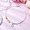 Glass Teardrop & Brass Disc Pendant Necklaces, Chakra Gemstone & Shell Pearl Round Beaded Necklaces for Women, Golden, 15.75 inch(40cm)