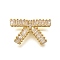 Rack Plating Brass Clear Cubic Zirconia Bowknot Connector Charms, Long-Lasting Plated, Lead Free & Cadmium Free, Real 18K Gold Plated, 14x22x7mm, Hole: 1.4mm