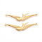 304 Stainless Steel Connector Charms, Bird Links, Ion Plating(IP), Real 18K Gold Plated, 12x50.5x2mm, Hole: 1.4~1.5mm