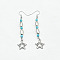 Bohemian Zinc Alloy Synthetic Turquoise Dangle Earrings, Silver, Star