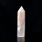 Natural Cherry Blossom Agate Pointed Prism Bar Home Display Decoration, Healing Stone Wands, for Reiki Chakra Meditation Therapy Decos, Faceted Bullet, 40~50mm