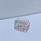 Resin Finger Rings for Women, Rectangle, with Plastic Paillette Beads, Mixed Color, Inner Diameter: 17mm